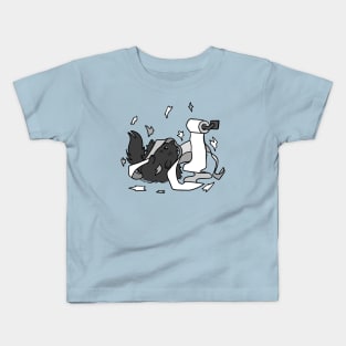 Cat Toilet Paper Mischief Kids T-Shirt